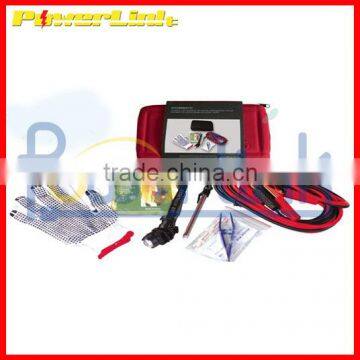 H90149 Car road safety kit, working gloves, booster cable, head lamp V-QZH49