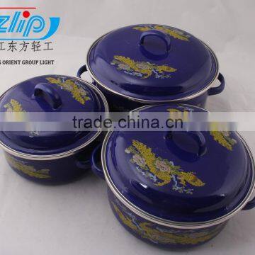 16-20CM 3 Pcs Casserole Straight Shape W/Metal Cover Dark Color Decor photo-3