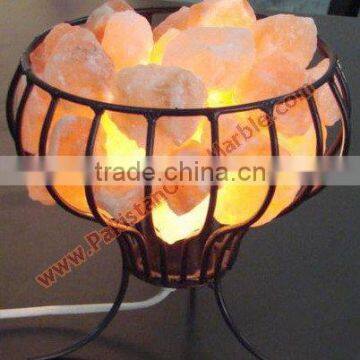 UNIQUE WROUGHT IRON SALT LAMPS WITH SALT CHUNKS