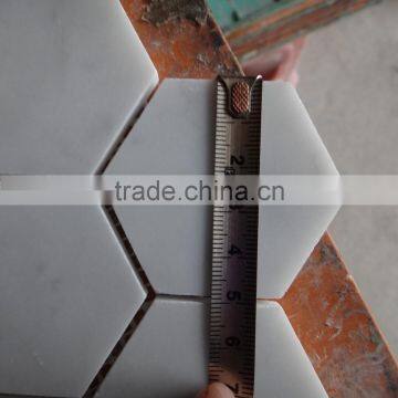 Bianco Carrara White Marble Mosaic Antique Polished Tile Middle Hexagon photo-3