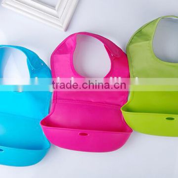 Silicone Roll Up Bib with Comfort-Fit Fabric Neck