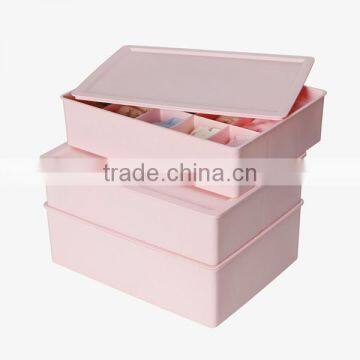 Plastic Colorful Waterproof Storage Box Set Socks and Underwear Box Design With Three Lid