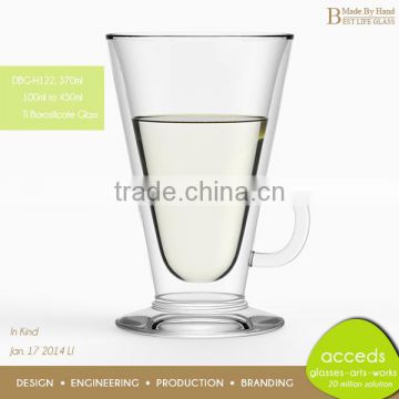 Hand Blown Borosilicate Glass Irish Coffee Mugs