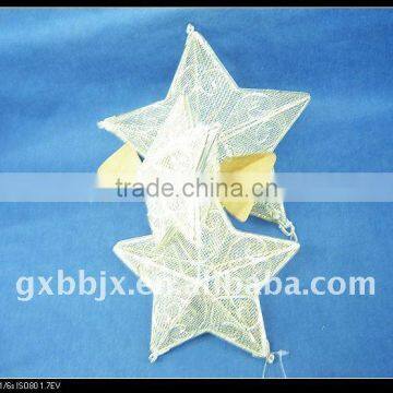 White wire star shape christmas decorative crafts set of three