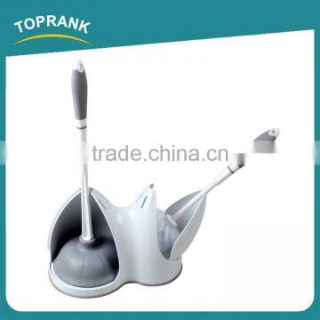Toprank New Product 2 In 1 Plastic Toilet Brush And Toilet Plunger Set Toilet Bowl Brush With Stand photo-3