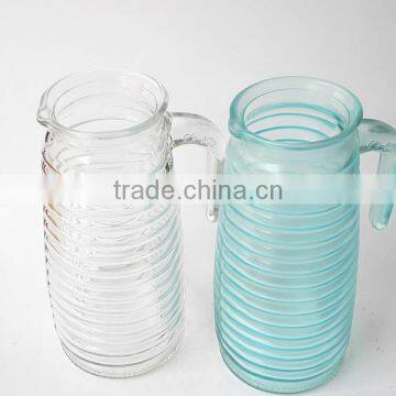 Cheap Daily Use Party Cold Beverage Texure Glass Pitcher With Handle photo-3