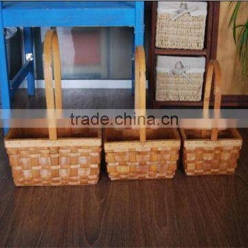 Spilt Wood Hand Made Cheap Folding Wooden Basket Basket Fruit Basket photo-4