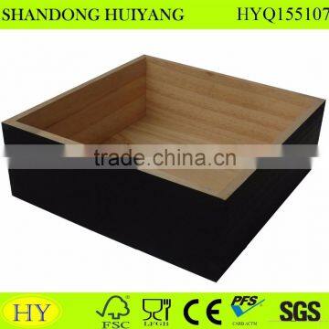 Outside Black Painted Wood Serving Tray photo-3