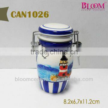 Ceramic embossed sealed jar