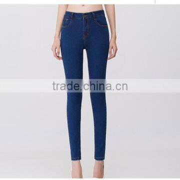 2017 Summer Latest Design High Waist Wash Black Soft Slim Denim Pencil Jeans for Lady photo-2