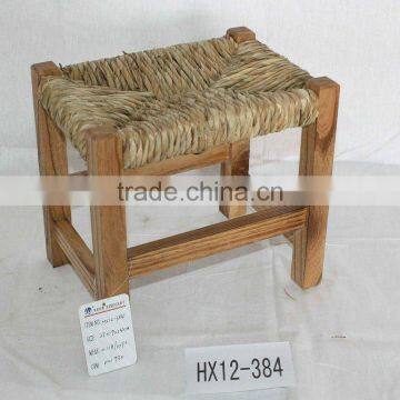 Antique wooden square stool for children