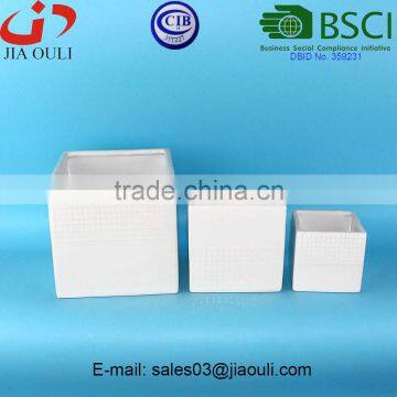 BSCI Certificate Factory Cube Shape Ceramic Flower Pot, Square Planter Pot photo-4