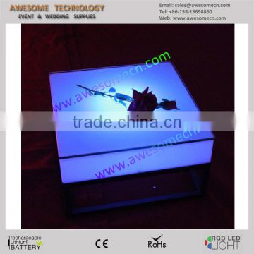 stainless steel frame led illuminated coffee table wholesale