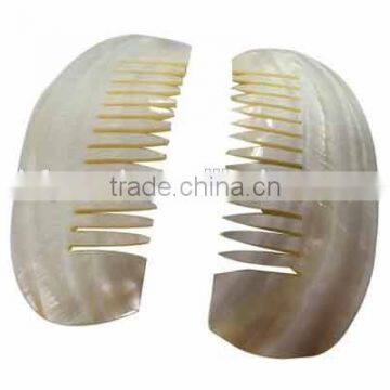 handmade carved natural shell hair comb