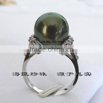 2014 latest design high quality tahitian pearl ring