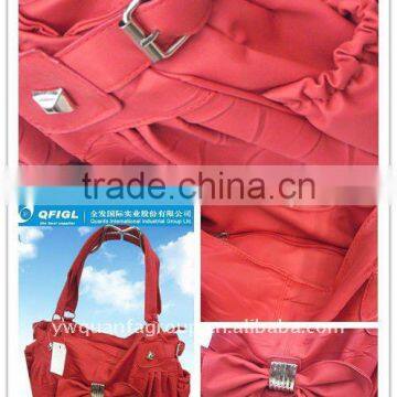 red shiny pu handbags