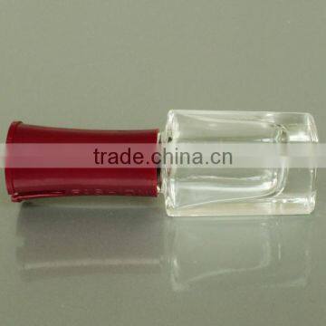 6ml Square Glass Nail Polish Container Storage With Red Plastic Brush Cap photo-3