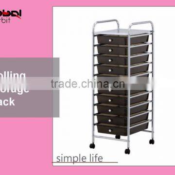 Home Storage Shelf With Castor 10 Drawers Rolling Rack Space Organizer Cabinet photo-2