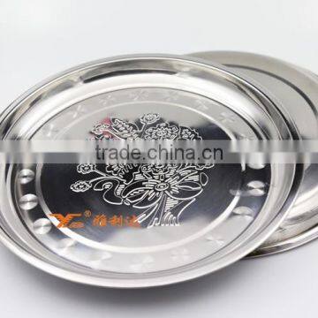 Guangdong Factory Stainless Steel Round Mess Tray for Wedding Tray Decoration photo-2