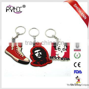 2017 Newest Wholesale Cheap Silicone soft keychain / Rubber silicone keyring