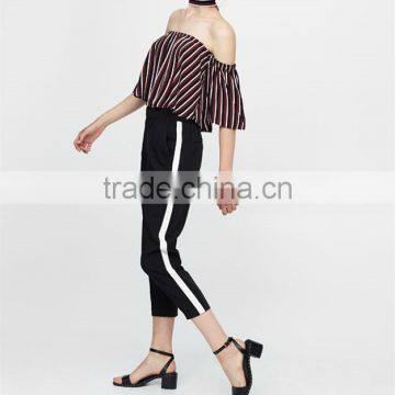 Sexy Fashion Design Women Elastics Choker Neck Top