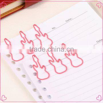 Cute and lovely mini red guitar metal paper clip