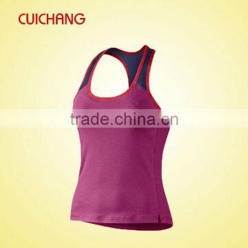 Wholesale Polyester cotton silk screen/Heat Transfer Printing Custom Design fashion women tank top running singlet YDBX-073