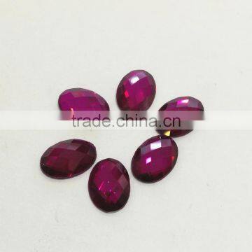 oval shape flat back crystal loose beads glass pendant for jewelry making and pendant