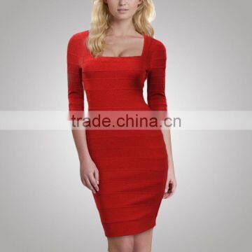 Traditional Style Brand Design New Products Rayon Bandage Dress Shenzhen Factory