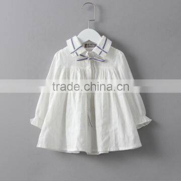 2017 children clothing manufacturers wholesale Korea style girls white long sleeve blouse