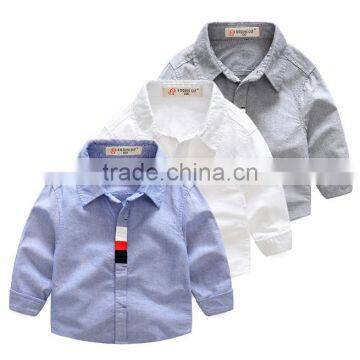 2017 new design casual shirts oxford long sleeve blouses for 2-8 years old boy