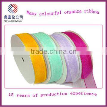 paper card and plastic organza ribbon