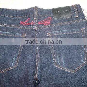 GZY 2017 New Classical Embroidery Patch Style Man's Jeans Pent Damaged Jeans Stock