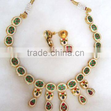KUNDAN VILANDI Gold Necklace EARRING Set photo-4