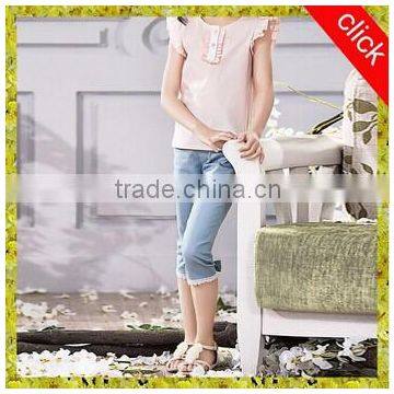 Girls short lace maiden's jeans pants used clothing free size bule OEM service