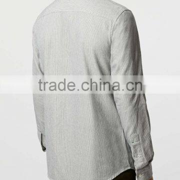 Stripe Slim Fit Long Sleeve Dress Shirt With Collar Button photo-5