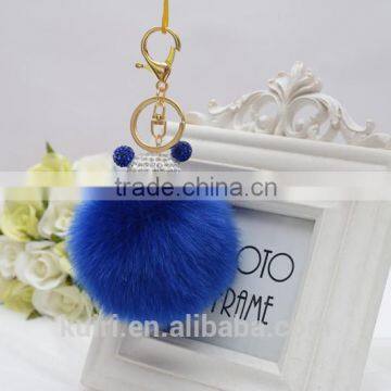 Faux Fur Pompom Key Chains Rhinestone Keychains Ladies Perfume Bottle Key Chain Rings Holder Cover Women Fmq-13 photo-5