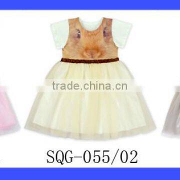 Lovely Children Frocks Designs Plain White Color Short Sleeve Teenage Short Party Tutu Dress photo-6
