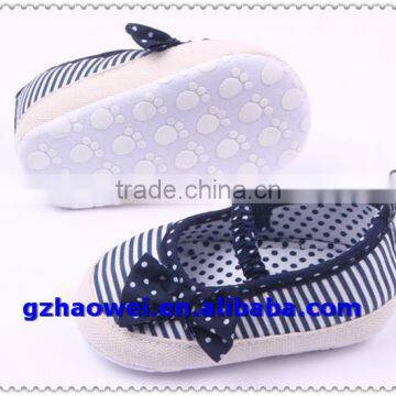 Navy Style Baby Girls Bowknot First Walker Shoes photo-3