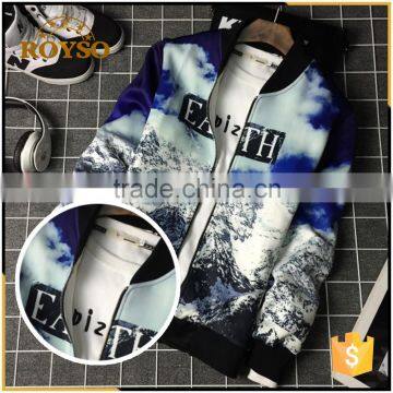 Sublimation City Korean Fashion Sportswear Men Jacket Snow Mountain