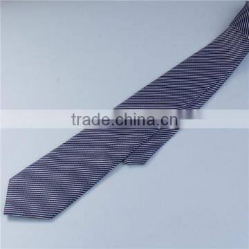 Wholesale Polyester Necktie Black & White Stripe Custom Tie