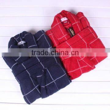 100% Cotton Yarn Dyed Checker Couples Bathrobe