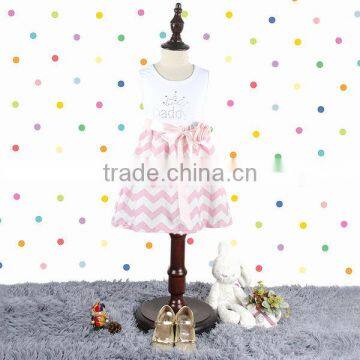 2014 hot sale baby chevron dress baby pink dress