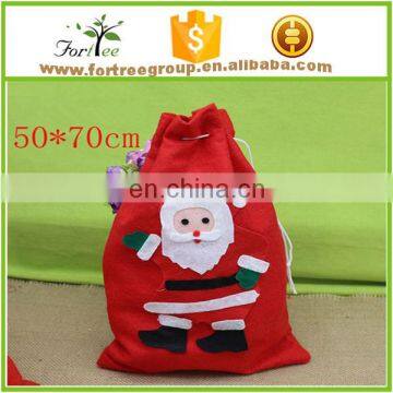 cute drawstring santa claus christmas gift bags for home decorations