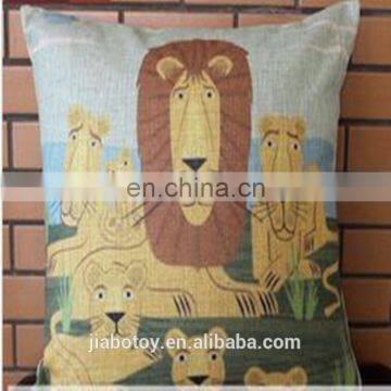 pillow &cushion customized lion toy promotional fashion lovely logo plush cartoon cushion