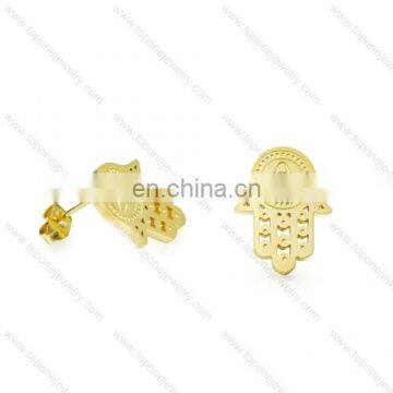 bulk sale cheap price stainless steel latest gold design palm earring design wholesale