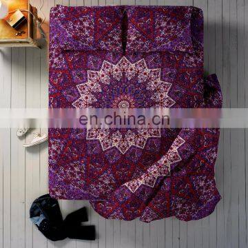 Purple Star Mandala Bed sheet Duvet Cover With 2 Pillow Cover full Set Queen Size Bedding Full Set