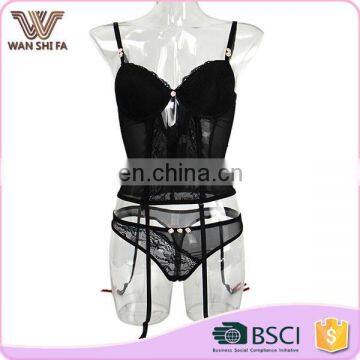 Newest design transparent custom size sexy mature woman lingerie