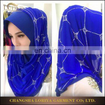 Womens Shinny Dimond Decoration instant shawl muslim malaysia instant hijab Islamic Hijab Tudung