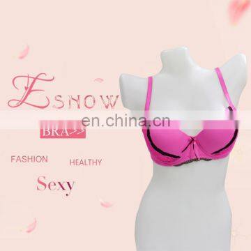 2017 Alibaba Supplier Hot Images Sexy Adult Lastest Fashion Pink Ladies Lace Heated Full Cup Bra